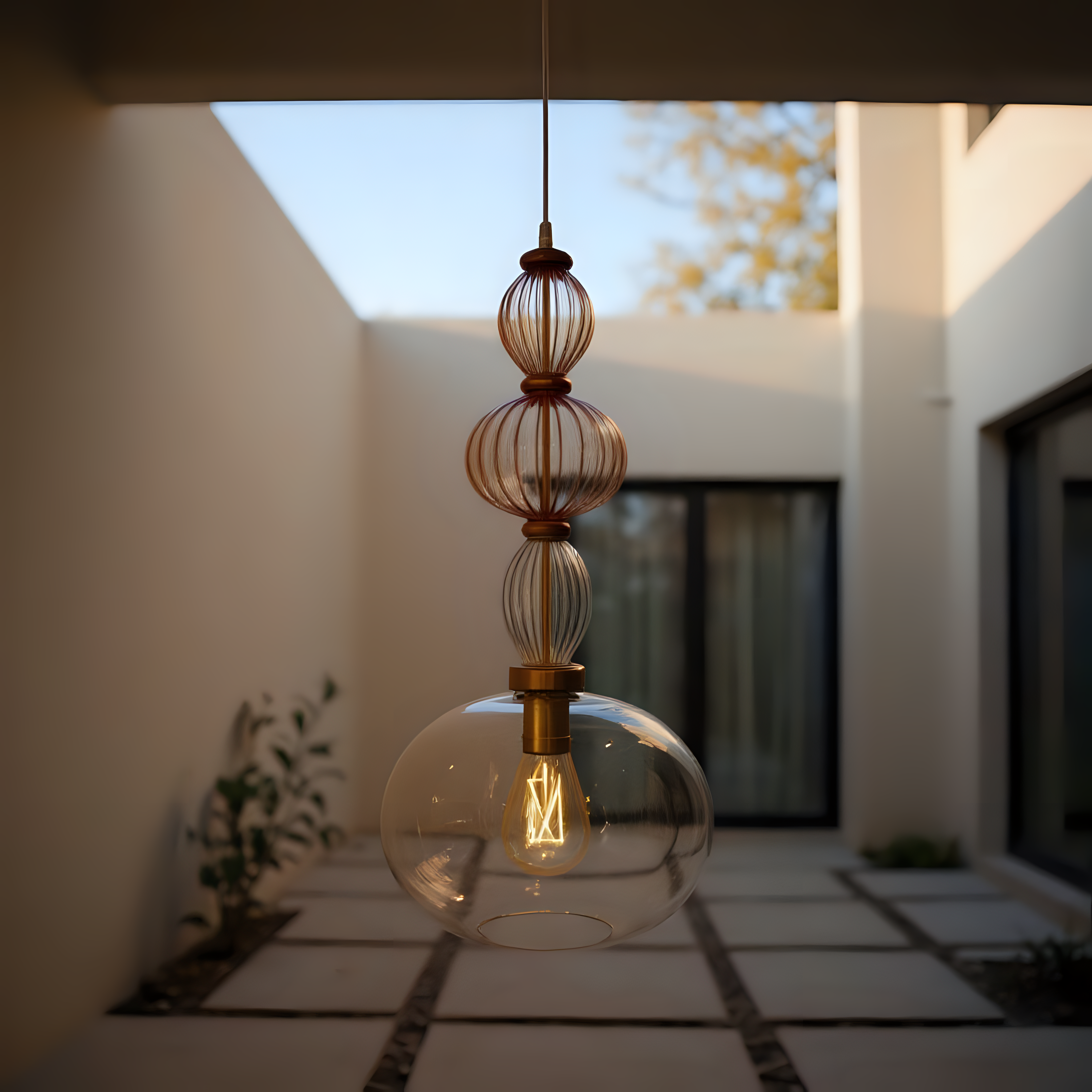 Hand Blown Glass Pendant Light